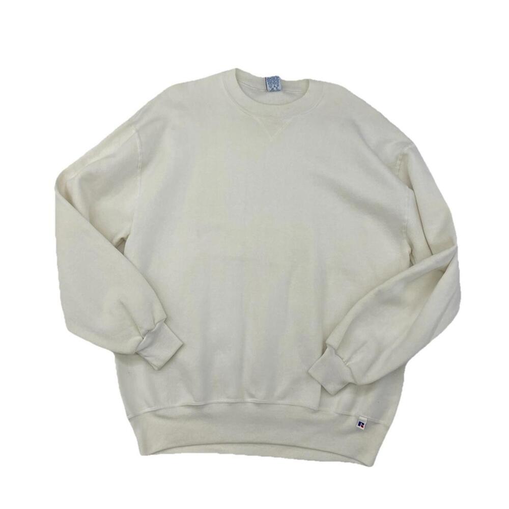 Russell Athletic crewneck sweatshirt‎ vintage 90s XL made in usa Ivory H62